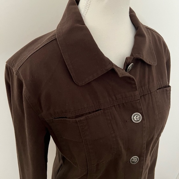 Chico’s Brown Embroidered Rhinestone Jacket Size S - Picture 4 of 11